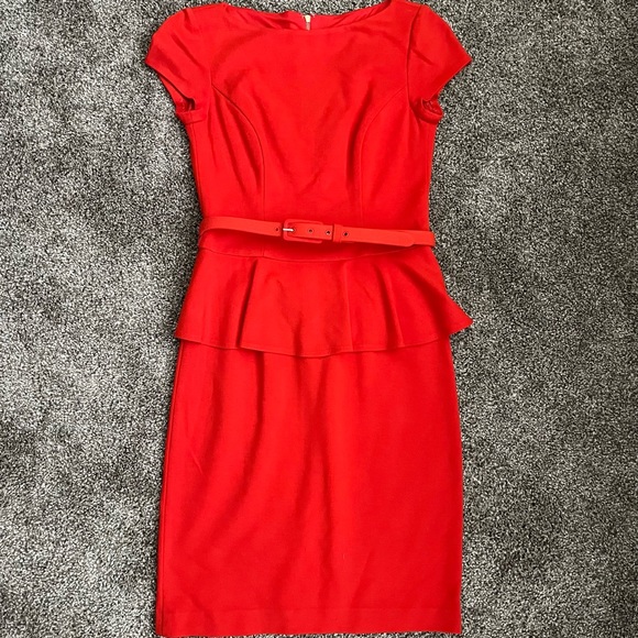 Cache Dresses & Skirts - Cache Size 4 Orange Dress with ruffle at wrist